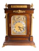 An Victorian chiming bracket clock the eight-day duration,