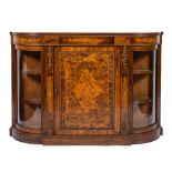 A Victorian walnut, marquetry and gilt metal mounted credenza,