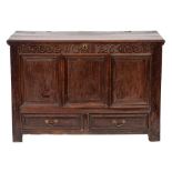 A George I oak mule chest,