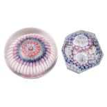 Two English paperweights the first attributed to George Bacchus a close pack millefiori paperweight