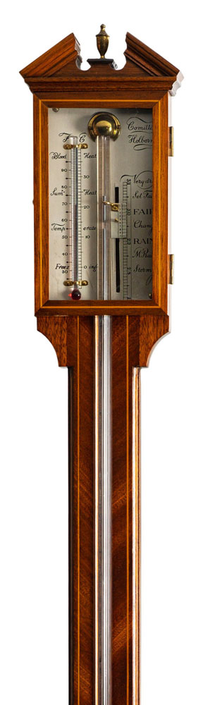 Comitti, a modern mahogany stick barometer the silvered dial with inset thermometer, - Image 2 of 3