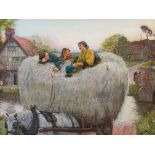 Robert Walker Macbeth (British, 1848-1910) The Hay Wain, watercolour, 31cms by 28cms,