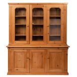 A pine and glazed dresser, retailed by Heal & Son, London,