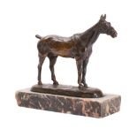 Gaston d'Illiers [1876-1932] A French bronze study of a horse on mound base,