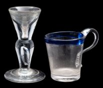 A Georgian 'toastmaster's' deceptive wine glass with funnel-shaped bowl,