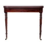 A Regency mahogany and line inlaid tea table,