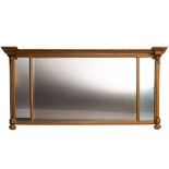 A gold painted wood and composition overmantel mirror in Regency style,