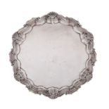 WITHDRAWN A Victorian silver salver, maker Mappin Brothers, Sheffield, 1895, of circular form,