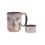 A Victorian silver christening cup, maker James Dixon & Sons,