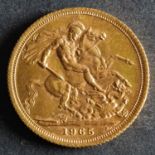 A 1965 New Elizabethan Age Gold Sovereign.