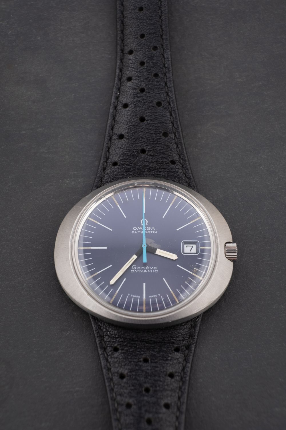 Omega Dynamic a gentleman's wristwatch the blue dial having baton numerals, baton hands, - Image 2 of 2