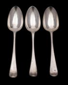 WITHDRAWN A pair of George III silver table spoons, Charles Hougham, London, date letters rubbed,