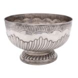 A Victorian silver footed punch bowl, maker Charles Stuart Harris, London, 1889,