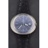 Omega Dynamic a gentleman's wristwatch the blue dial having baton numerals, baton hands,