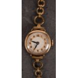 A 9ct gold lady's cocktail watch the dial with blued steel hands,