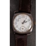 An early 20th century silver Rolex wristwatch the round dial with Arabic numerals,