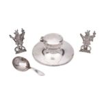 A pair of George V silver Trusty Servant menu holders, F J Ross & Sons (Frederick James Ross),