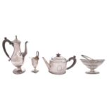 A four piece silver tea and coffee set, C.J.