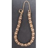 A fancy-link seed pearl bracelet, total length ca. 19cm, total weight ca. 11.4gms.