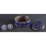 A suite of openwork and blue enamel jewellery,