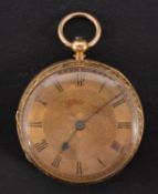 Mackay & Chisholm, Ednburgh, an 18ct gold open-faced pocket watch,