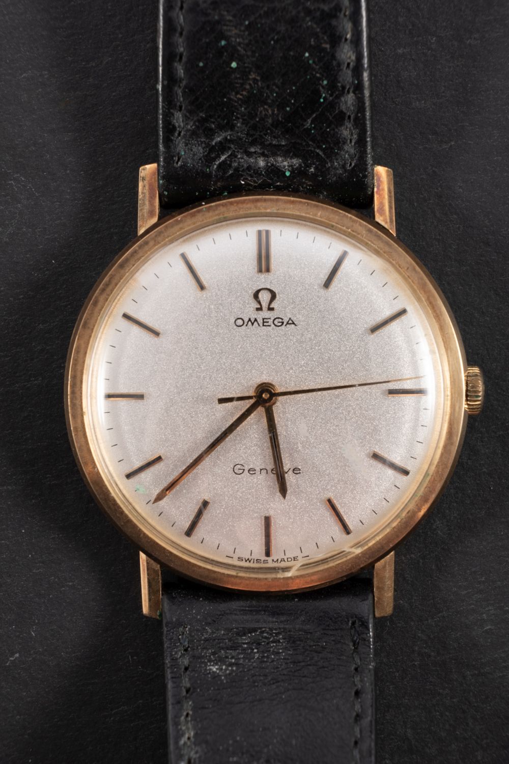 Omega, a gentleman's gold wristwatch, the dial with black and gold baton numerals and hands, - Image 2 of 2