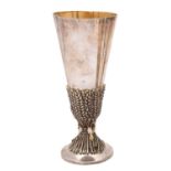 An Elizabeth II parcel-gilt silver commemorative goblet, maker Desmond Clen-Murphy for Aurum,