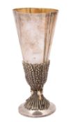 An Elizabeth II parcel-gilt silver commemorative goblet, maker Desmond Clen-Murphy for Aurum,