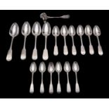 A part matched canteen of early 19th century of Edinburgh silver flatware, various makers and dates,
