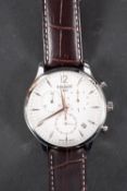 Tissot 1853 a gentleman's stainless-steel chronograph wristwatch the dial with usual chronograph