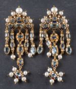 A pair of gemset pendent earrings by Percossi Papi, in Renaissance Revival style,