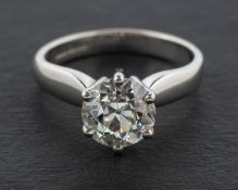 An 18ct gold, old-cut diamond single-stone ring, estimated diamond weight ca. 1.
