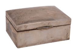 A George V silver rectangular cigarette casket, makers H.V. Pitney & Co.