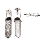 A pair of George IV silver spectacles, John Parkes, Birmingham, 1824, with folding arms,