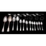 A small collection of 18th and 19th century silver spoons, various makers and dates,