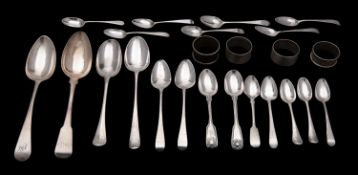 A small collection of 18th and 19th century silver spoons, various makers and dates,