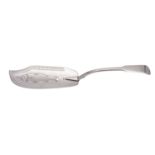 A George III silver fish slice, maker Robert Rutland, London 1812, Fiddle pattern,