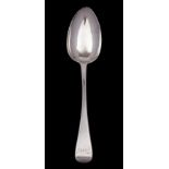 An George IV silver table spoon, maker William Woodman Exeter 1825, Old English pattern,