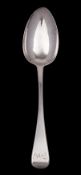 An George IV silver table spoon, maker William Woodman Exeter 1825, Old English pattern,