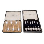 A cased set of six seal top teaspoons, Mappin and Webb, Sheffield, 1921,
