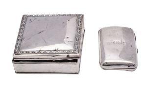 A Victorian silver cheroot case, London 1898, together with a Birmingham silver cigarette casket,