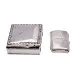 A Victorian silver cheroot case, London 1898, together with a Birmingham silver cigarette casket,