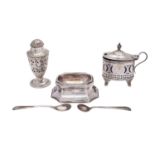 A George II silver trencher salt, maker David Hennell, London 1730,