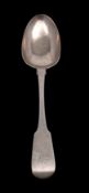 A William IV silver table spoon, maker Joseph Hicks, Exeter 1832, Fiddle pattern, 73.7gms, 2.3 ozs.