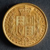 An 1884 Victorian Gold Sovereign of Sydney Mint.