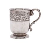 A George VI silver christening mug, maker Henry Wilkinson Ltd, Birmingham 1949,