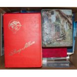 An accumulation of stamps in five albums and loose with mint Great British decimal sets,