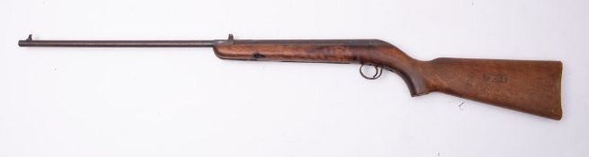 A BSA .177 calibre air rifle, serial number 'CA42855' on a plain semi pistol stock, 108cm long.