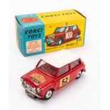 Corgi 321 BMC Mini Cooper S 'Rallye Monte Carlo 1965': red body and interior with white roof and