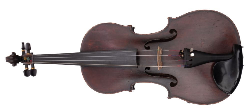 Violin, Two-section back violin with label by Kerschensteiner dated 1873,